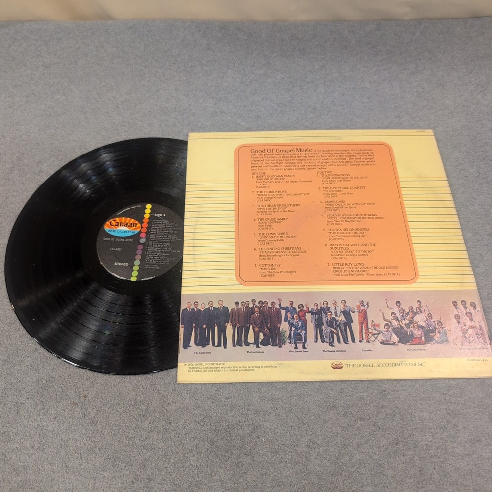 Good Ol Gospel Music Vinyl LP Canaan Records CAS-9833 Compilation 1978 VG - Picture 2 of 2